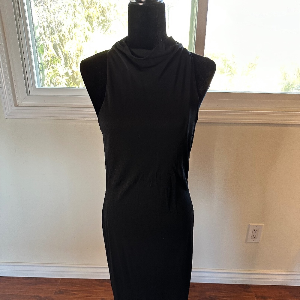 Lauren by Ralph Lauren Sleeveless Cowlick Black Dress (M)